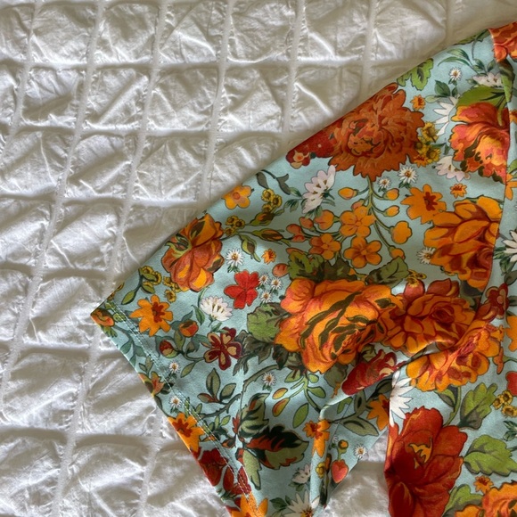 Zara Floral Boxy Button Down Shirt - Picture 7 of 9